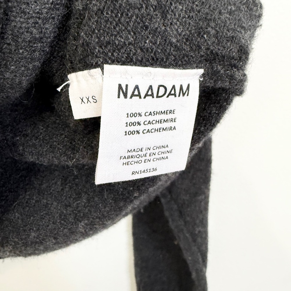 NAADAM Charcoal Gray 100% Cashmere V-Neck Sweater Size XXS - Picture 4 of 6